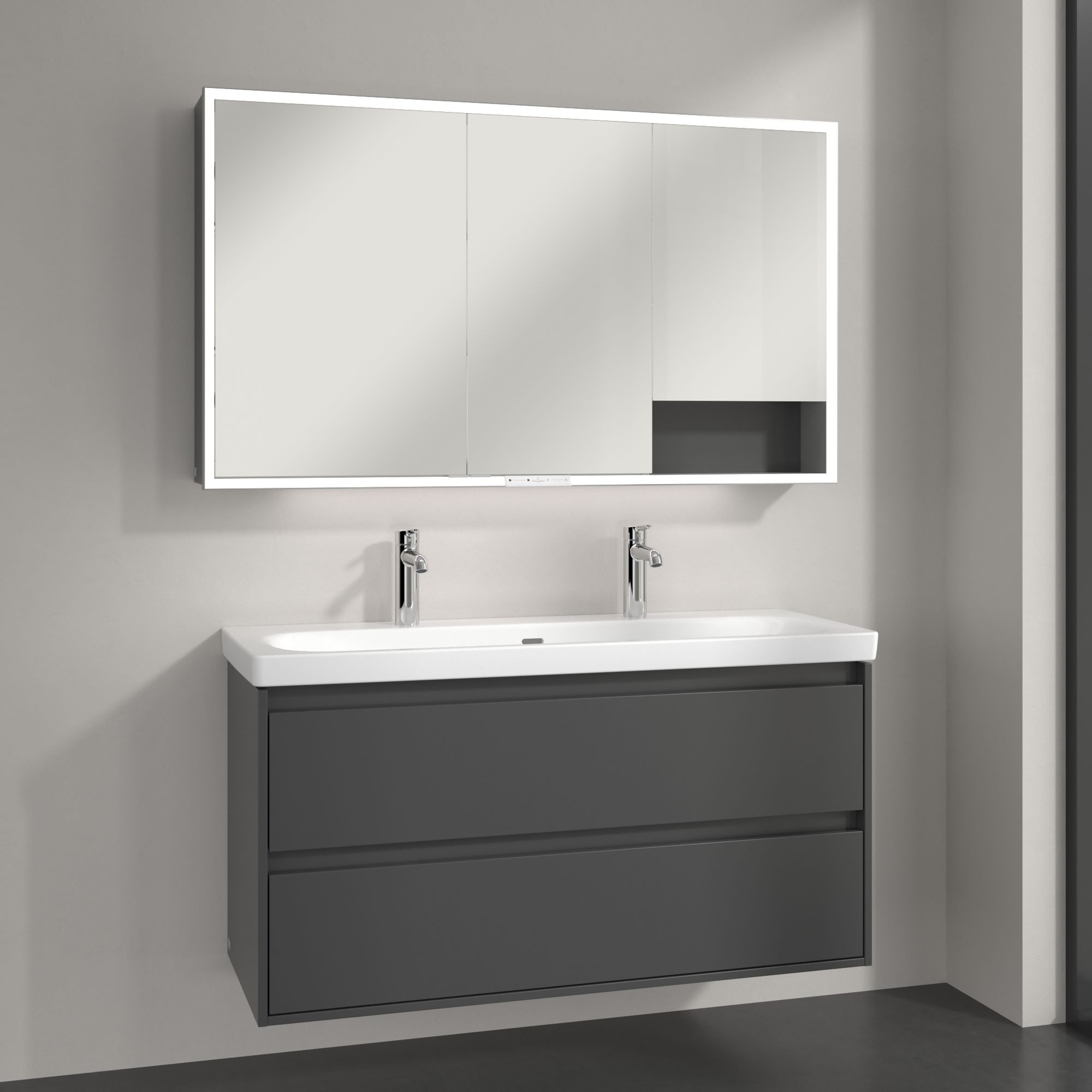 Villeroy & Boch My View+ szafka 130x16,8x75 cm z lustrem Graphite A48113VR