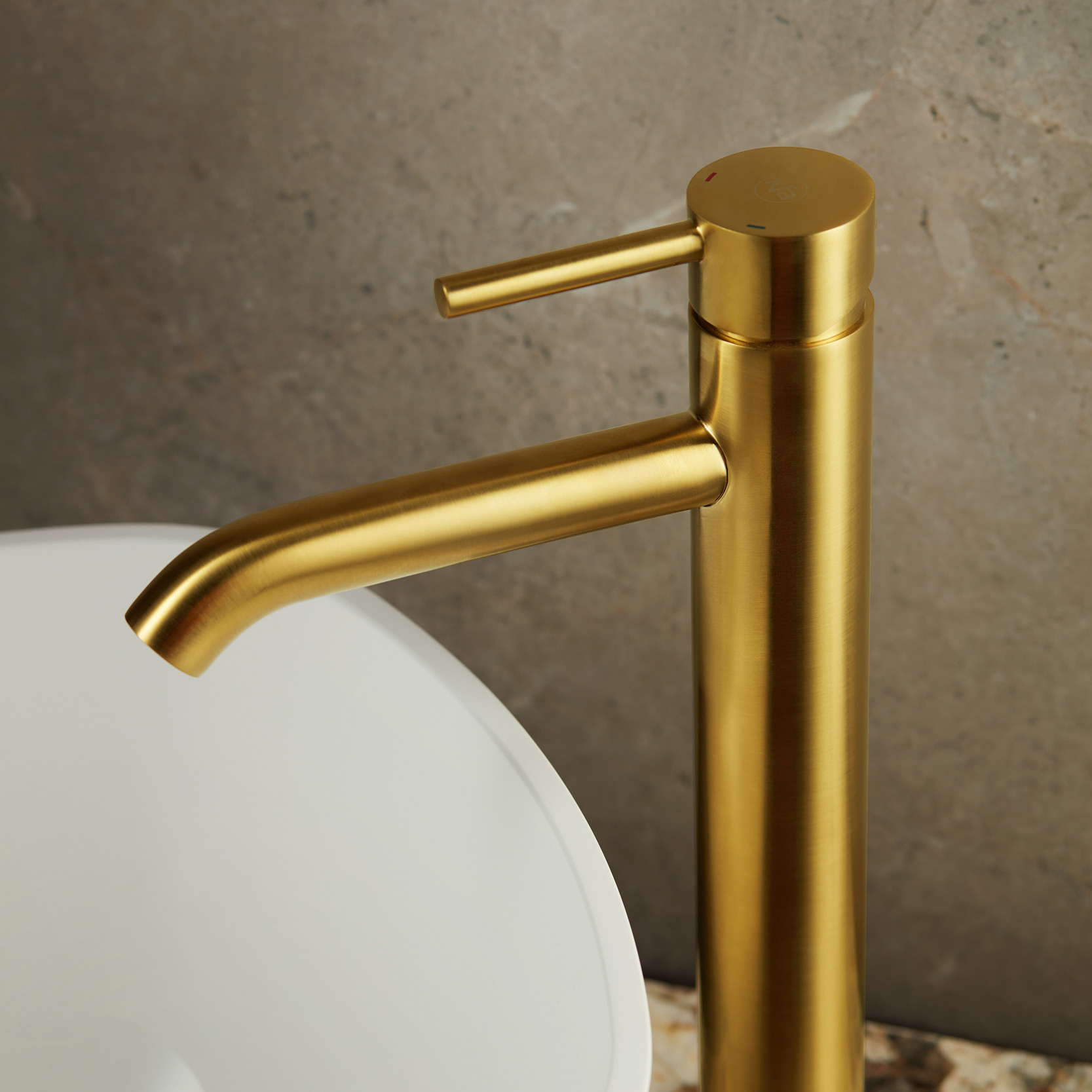 KFA Armatura Moza Gold bateria umywalkowa stojąca wysoka złoty szczotkowany 5032-612-31 - Wysyłka w 24h