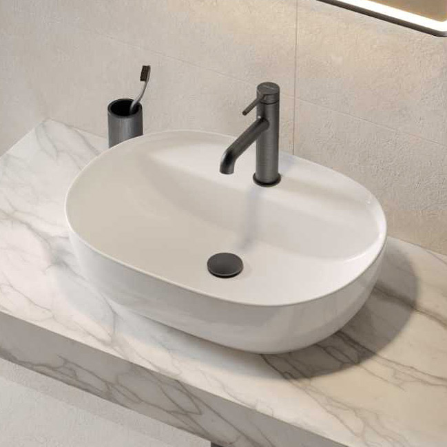 Excellent Jima umywalka 61x41 cm owalna nablatowa biały połysk CEAC.2002.615.WH