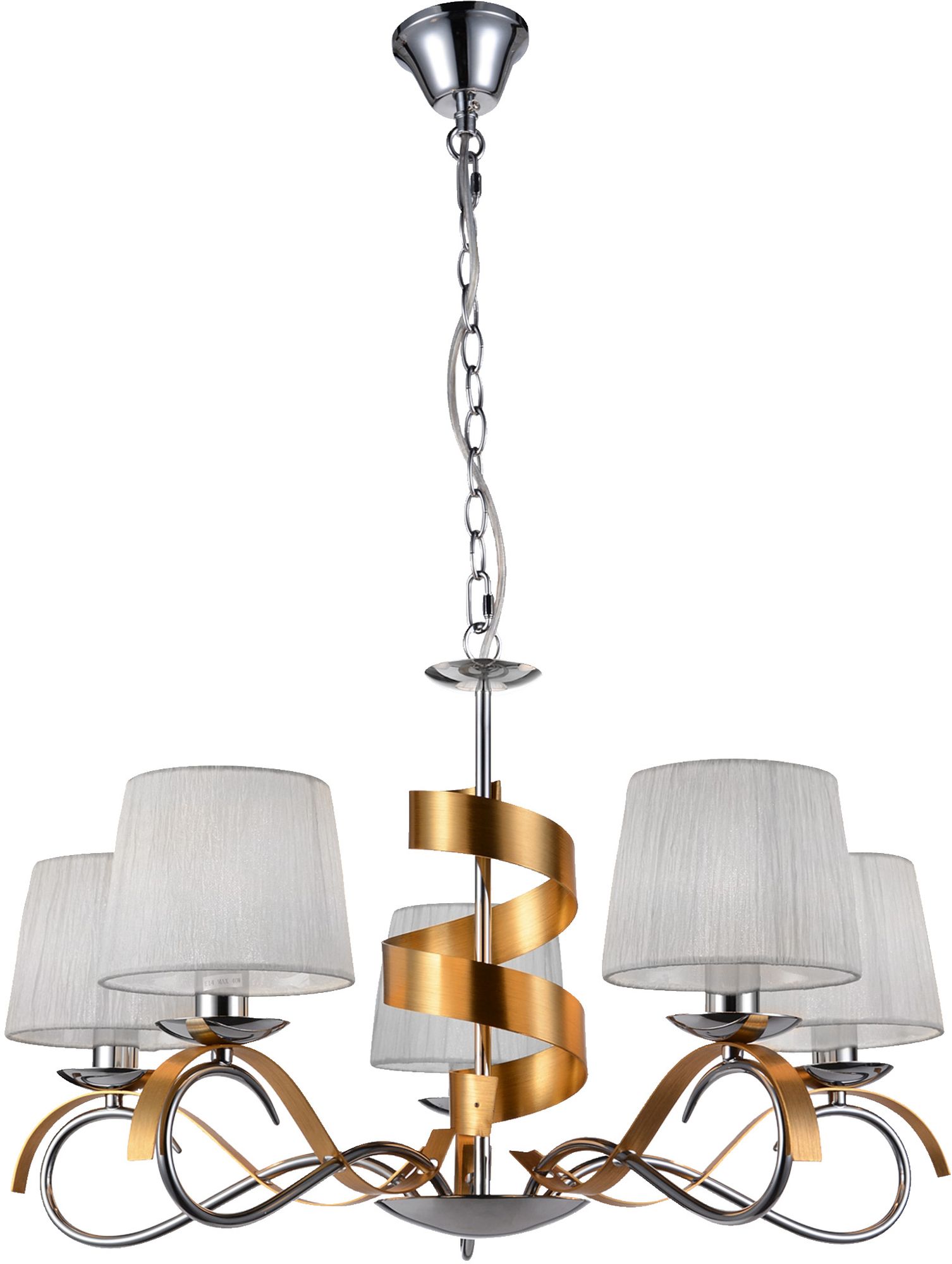 Candellux Denis lampa wisząca 5x40W chrom/złoty 35-23445
