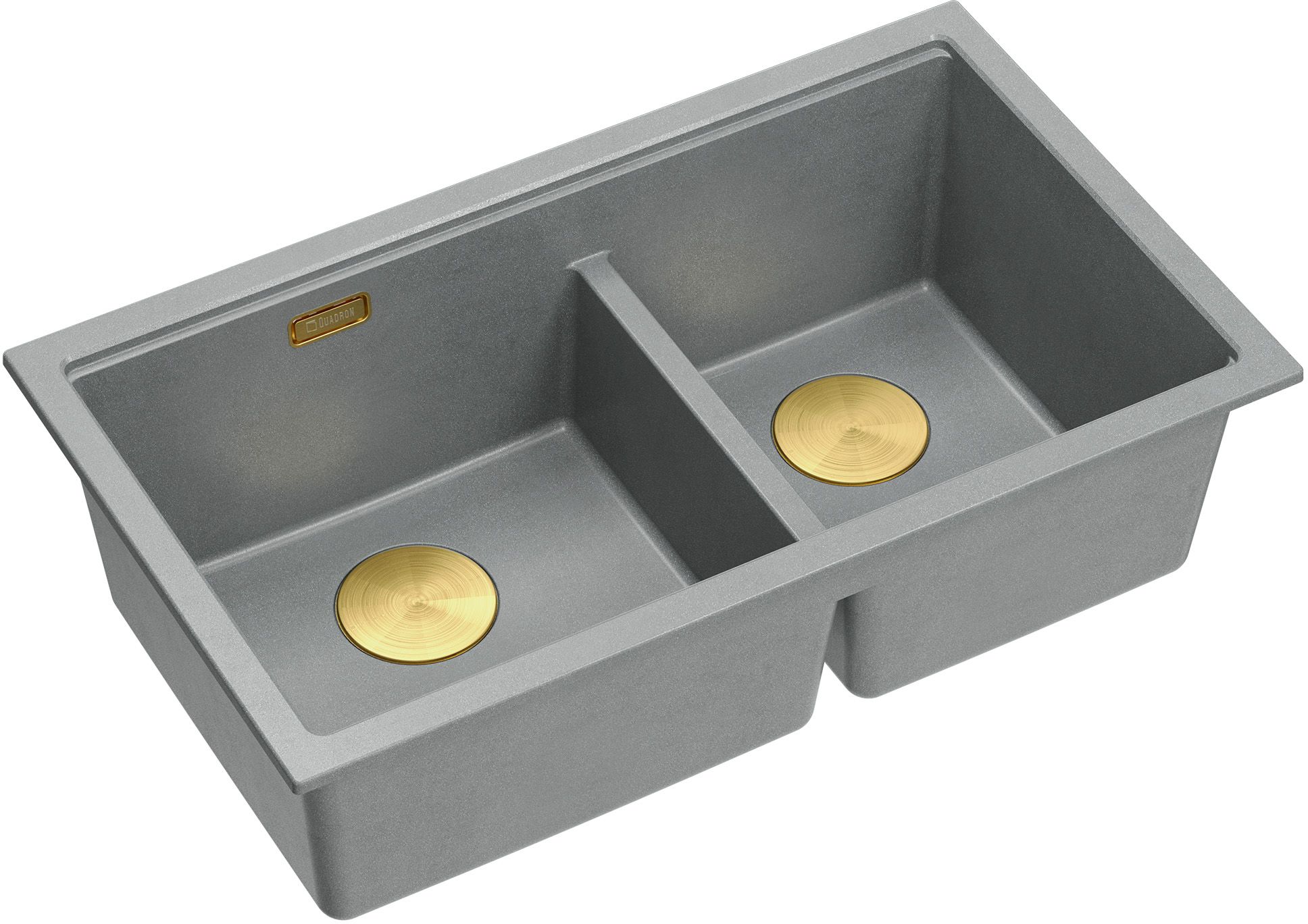 Quadron Logan 120 zlewozmywak GraniteQ 76x45 cm silver stone/elementy złote HQL7645U5_PVDG1_U
