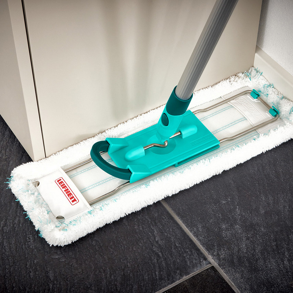 Leifheit System Profi zestaw mop Micro Duo 42 cm z drążkiem 140 cm i wiadrem 8 l 55096