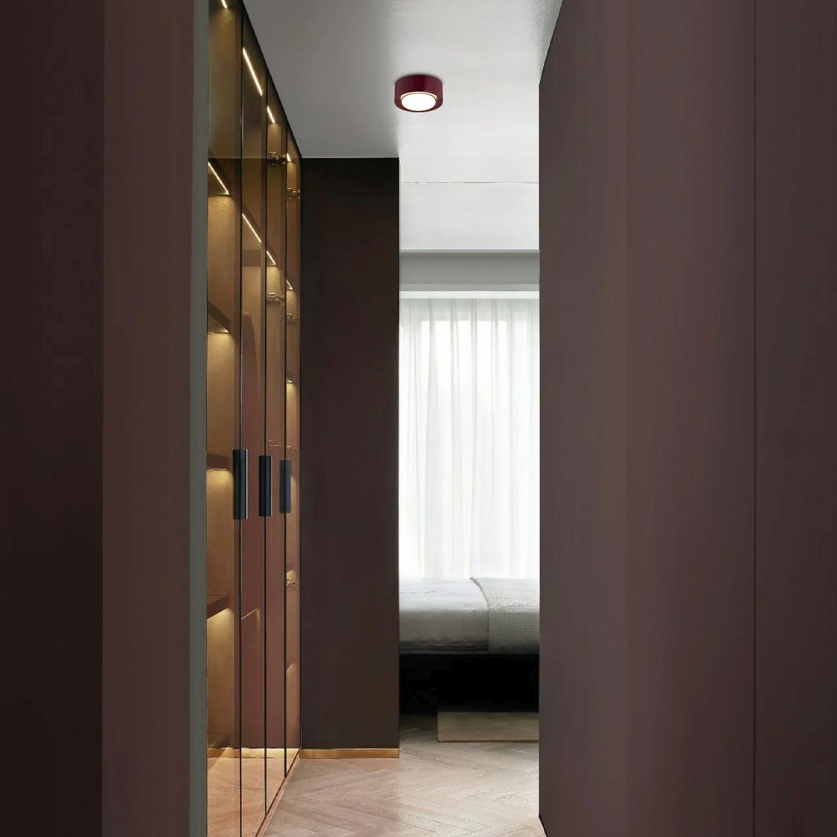 Argon Elora plafon 1x12 W bordowy 8904