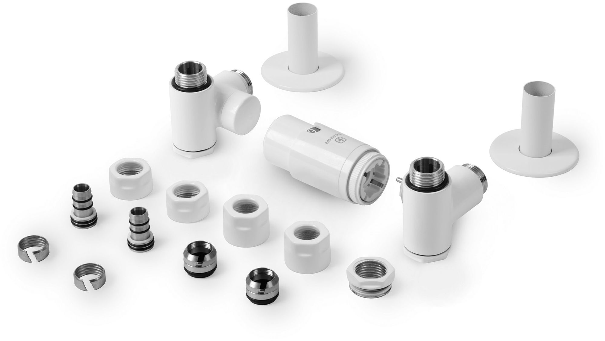 Terma Integra All in One zestaw trójosiowy termostatyczny lewy biały połysk TGETINTELK916