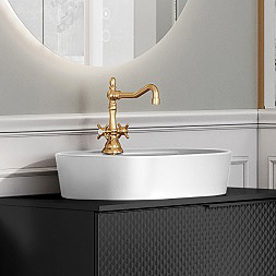 Elita Babette umywalka 62x41,2 cm owalna nablatowa biała RE040620018060