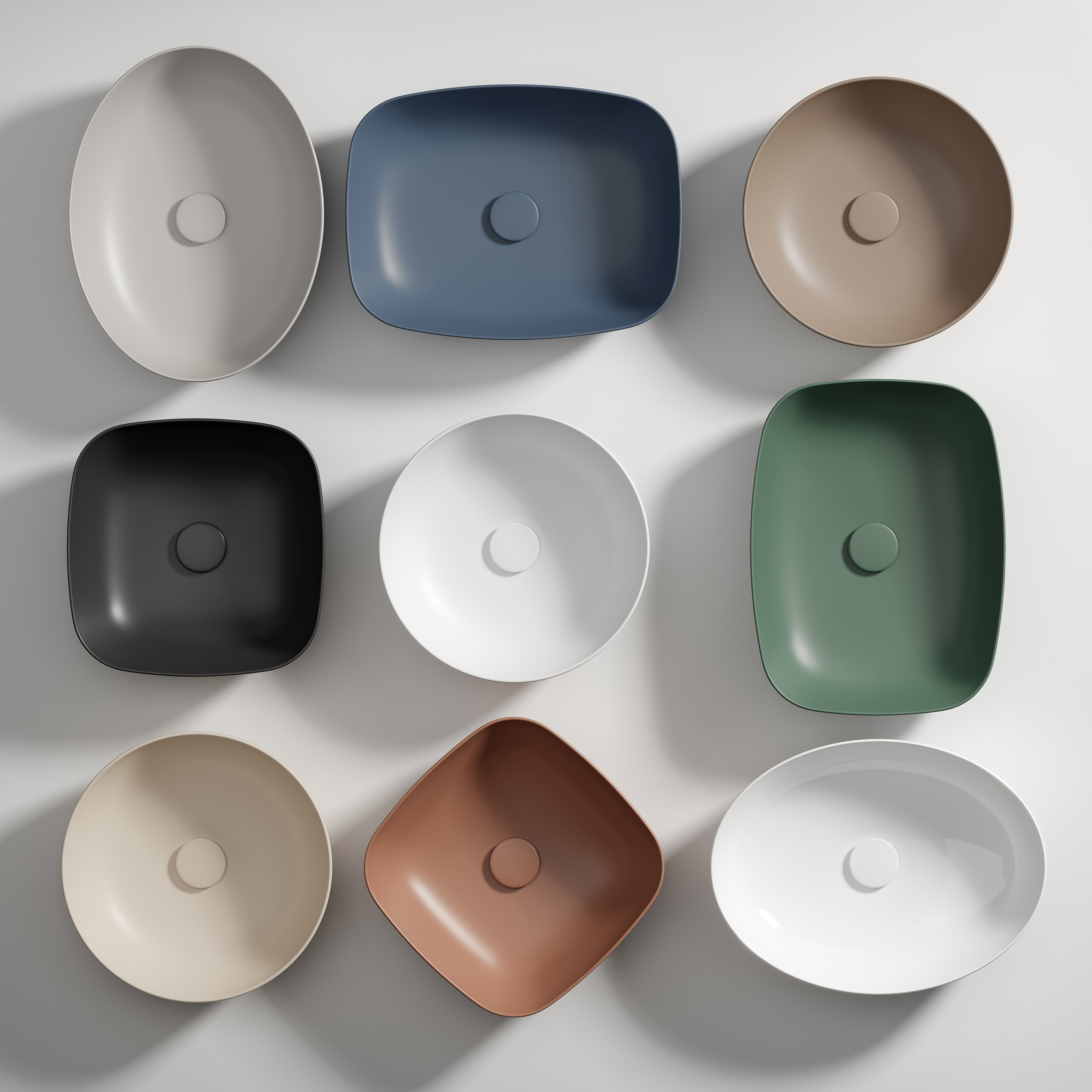 Cersanit Larga umywalka 38x38 cm nablatowa kwadratowa brązowy mat K677-058