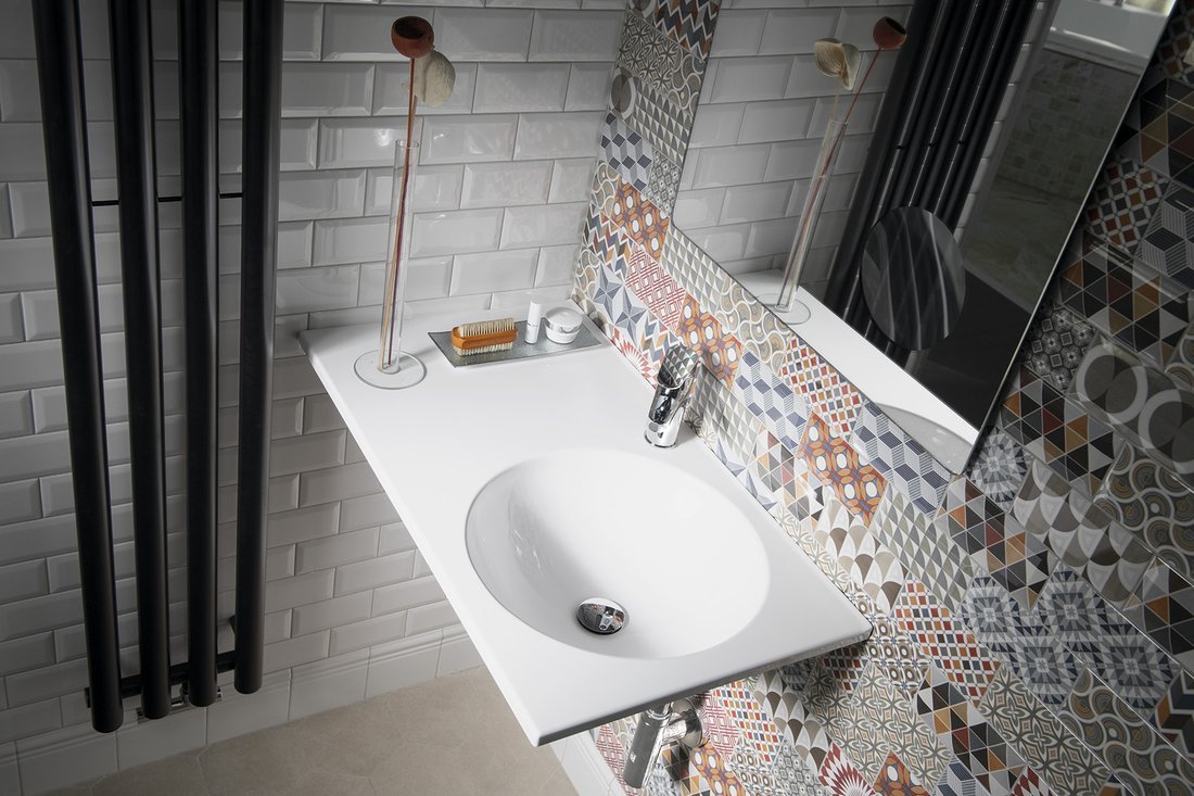 Sapho Juno umywalka 100x47 cm ścienna prostokątna prawa biała JU102