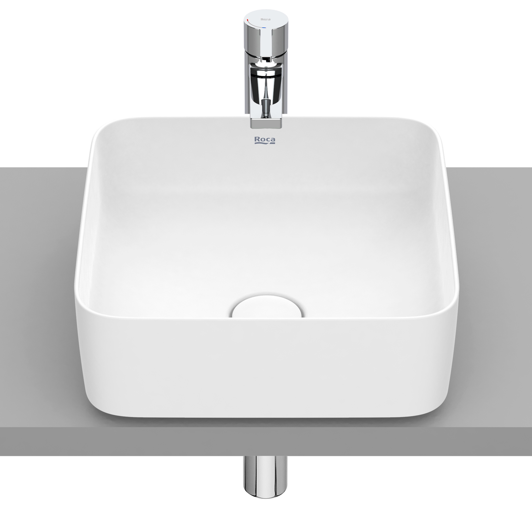 Roca Inspira umywalka 37x37 cm kwadratowa nablatowa biała A327532620