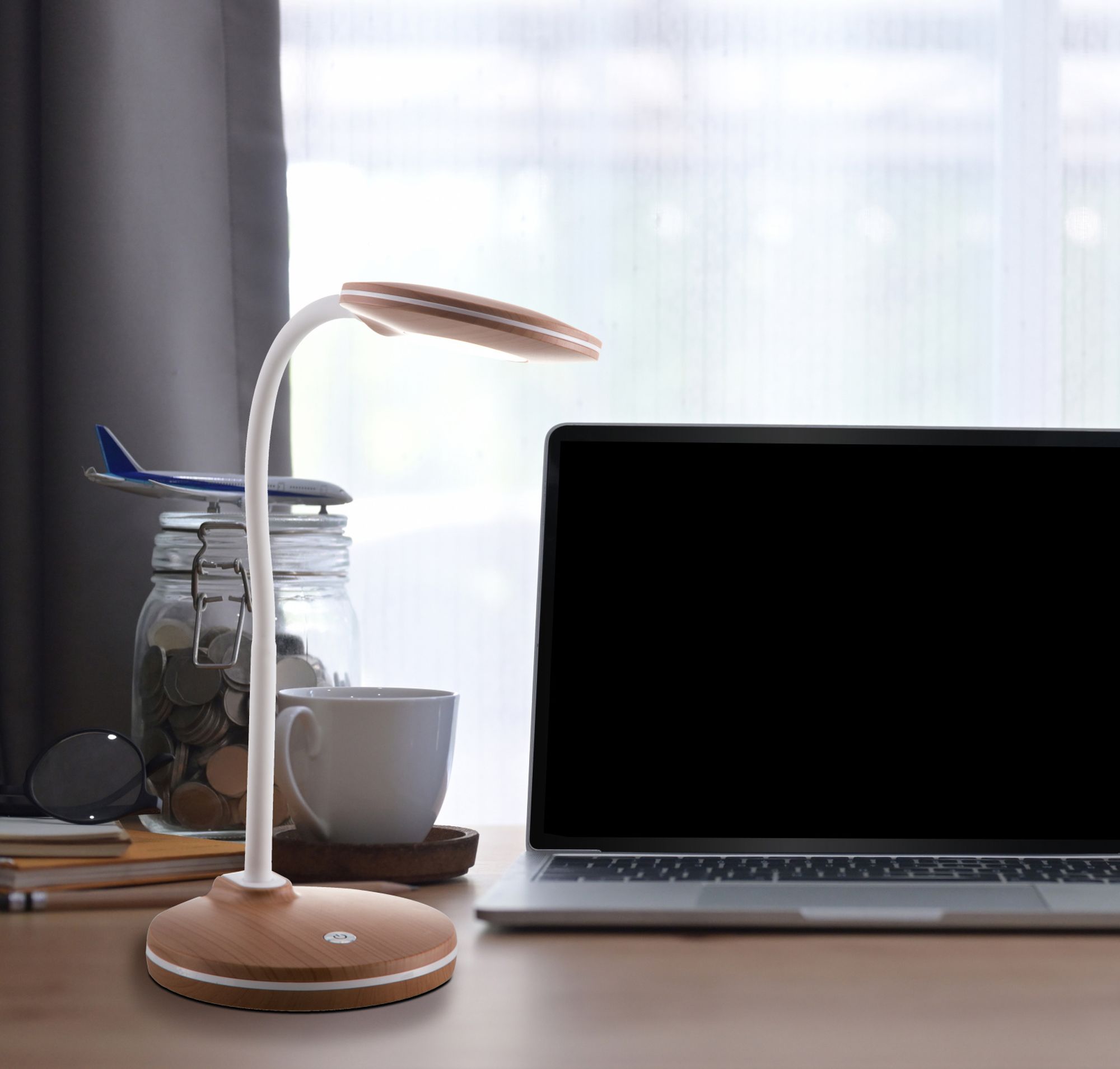 Globo Lighting Carmen lampa biurkowa 1x4,6 W drewno 52290146