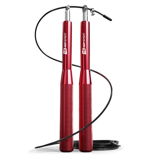 Skakanka aluminiowa crossfit z łożyskami - czerwona