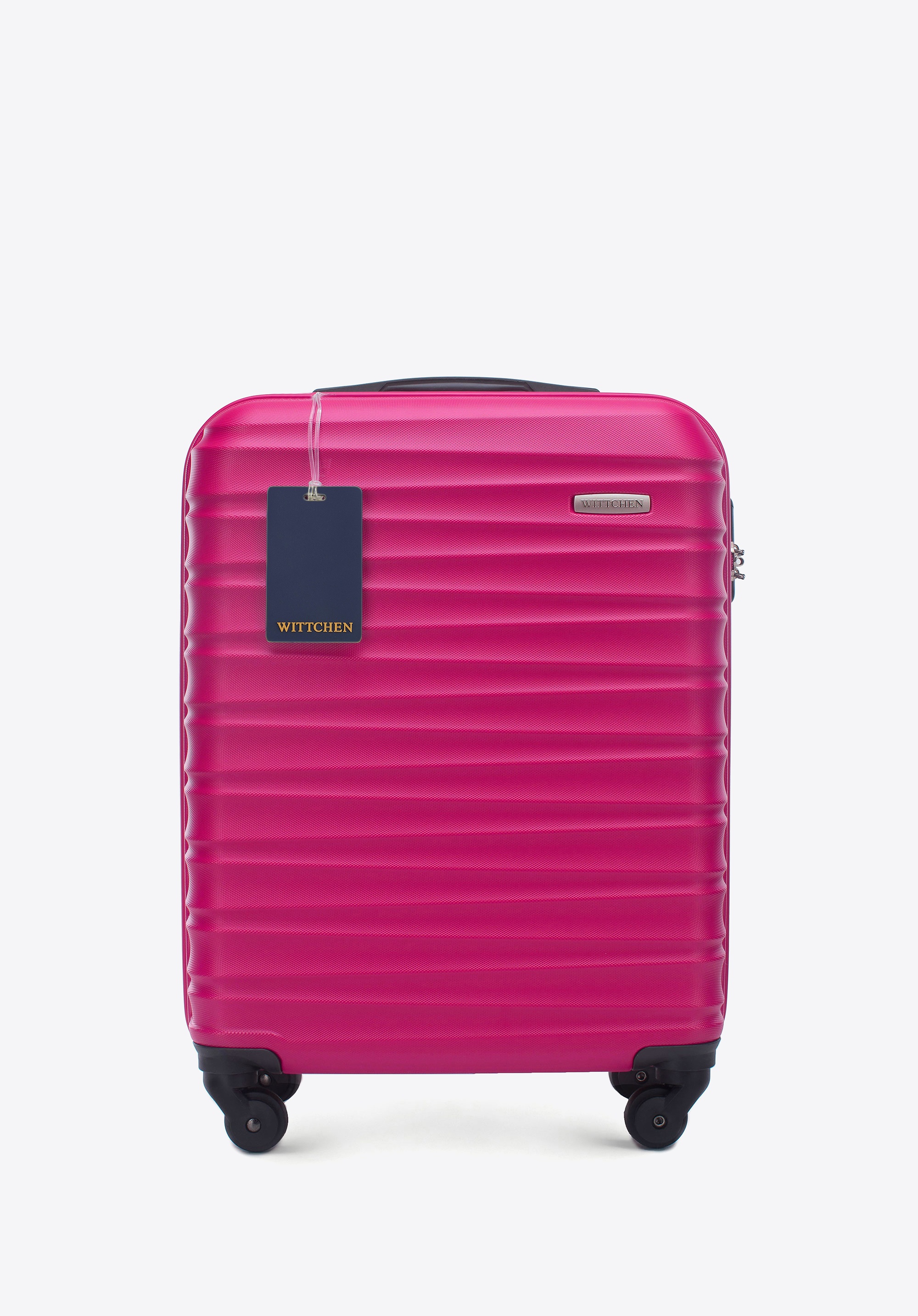 Mała walizka z ABS - u i identyfikator z logo WITTCHEN różowa
