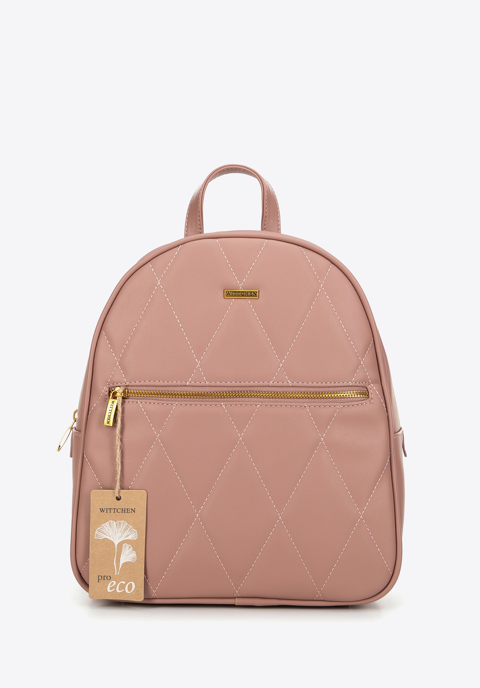 Damski plecak z ekoskóry pikowany różowy