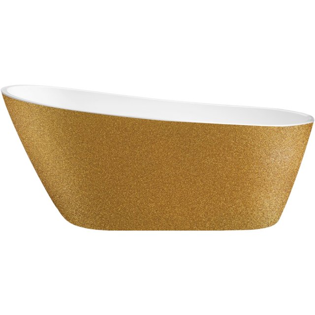 BESCO Wanna wolnostojąca MELODY ZŁOTA 150x80 maskownica syfonu z prze