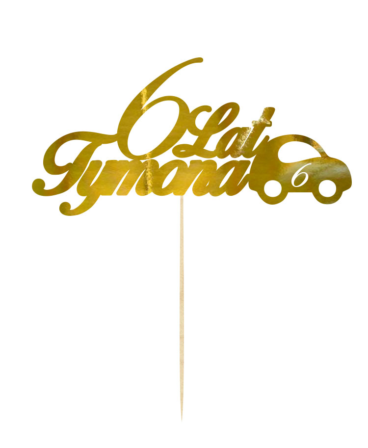 Topper napis lustrzany na tort Urodziny z imieniem Ch