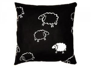 Poszewka na poduszkę BARANKI 50X70 - 100% bawełna, wz. czarne