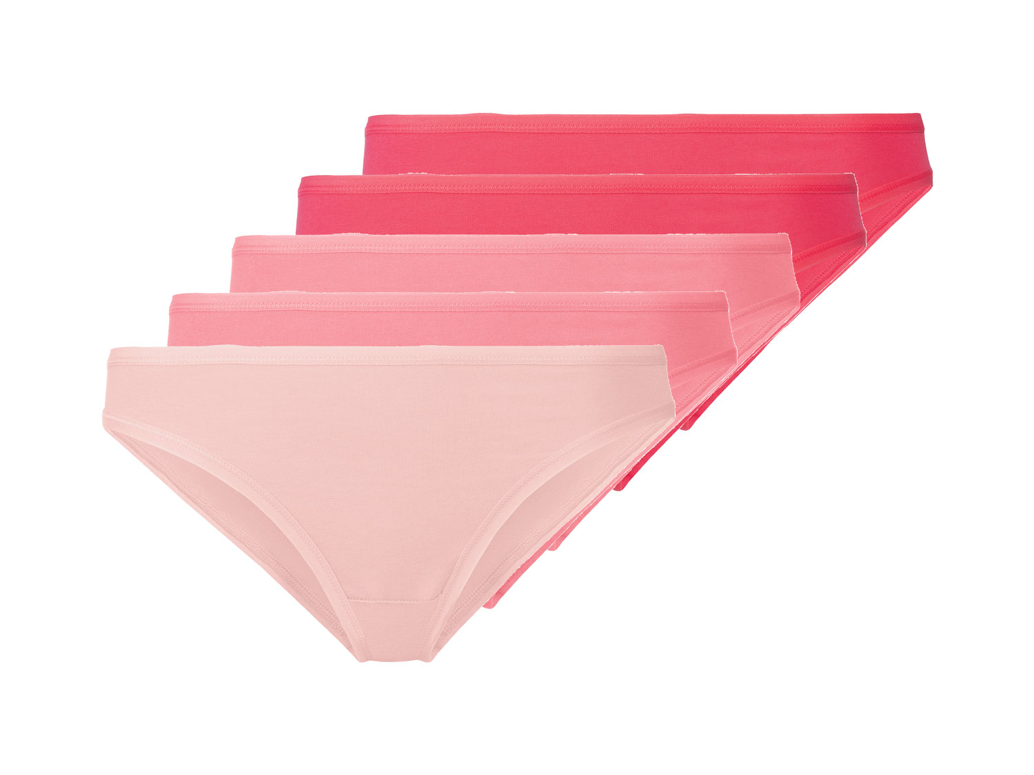 esmara Majtki damskie z bawełny, 5 par Ciemnoróżowy/ jasnoróżowy/ antyczny róż, XS 32-34