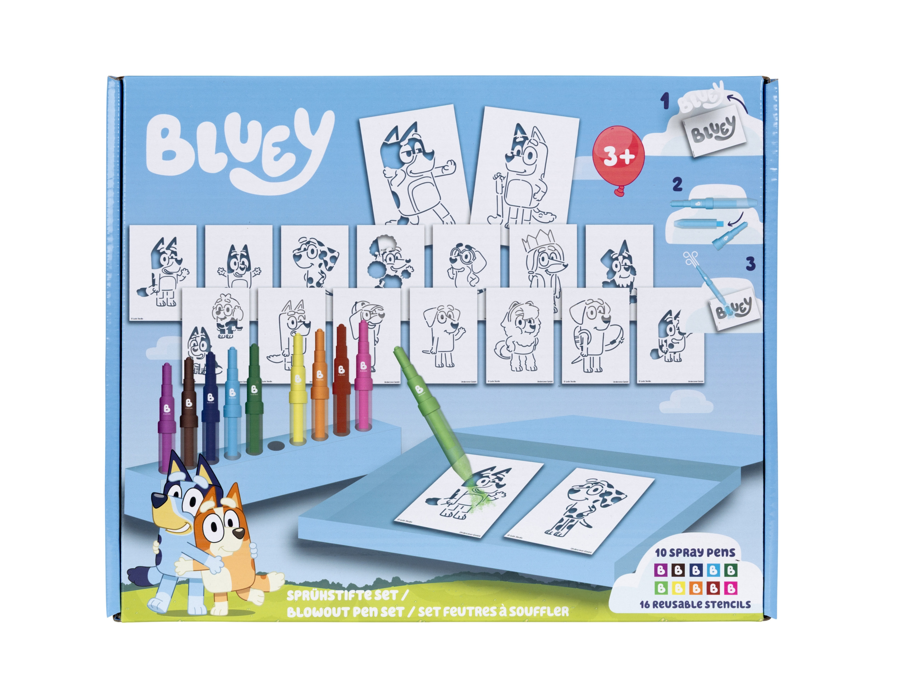 Zestaw pisaków do malowania natryskowego Bluey