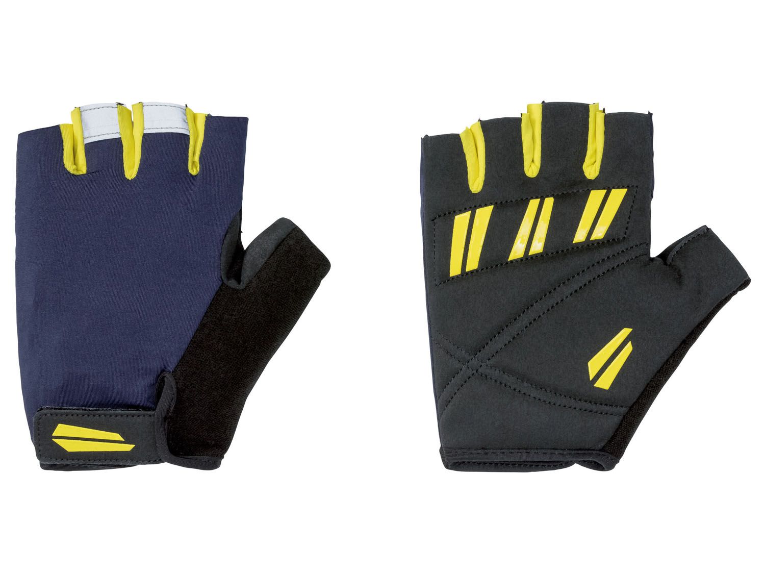 Crivit Rękawiczki rowerowe damskie/męskie Niebieski/żółty, 7,5