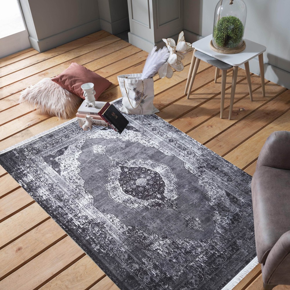 Dywan - 80 x 300 cm - Szary - Klasyczny - Dywanopol