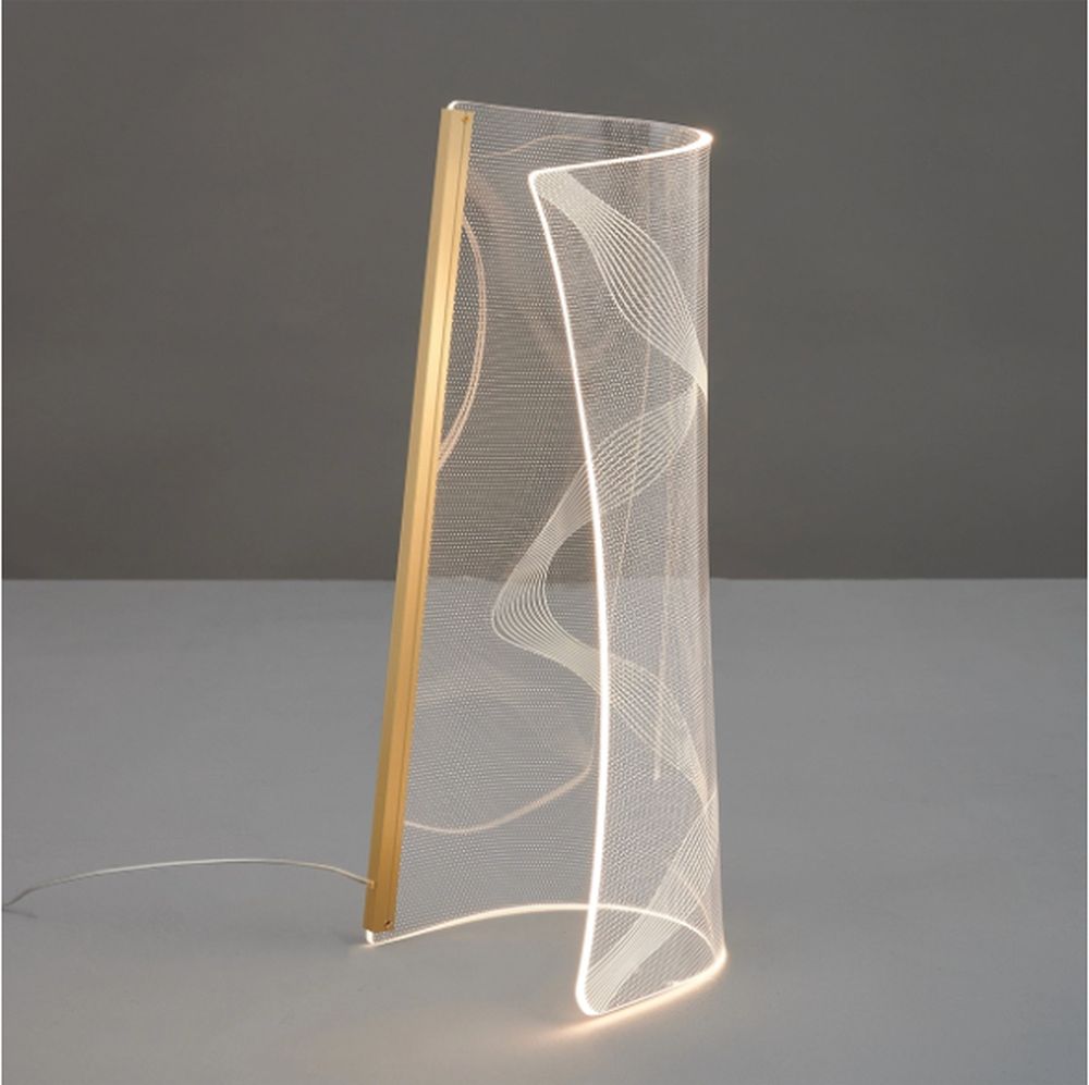 Darmowa Dostawa - Lampa stołowa 1x12 W przezroczysta-złota Altavola Design Cortina LA103T43gold