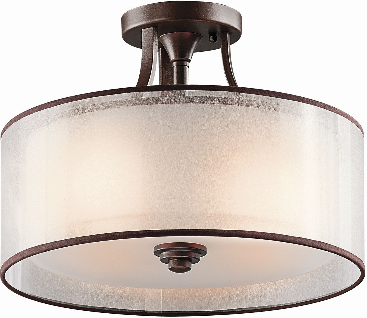 Darmowa Dostawa - Lampa podsufitowa 3x40 W brązowa-kremowa Elstead Lighting Lacey KLLACEYSFMB