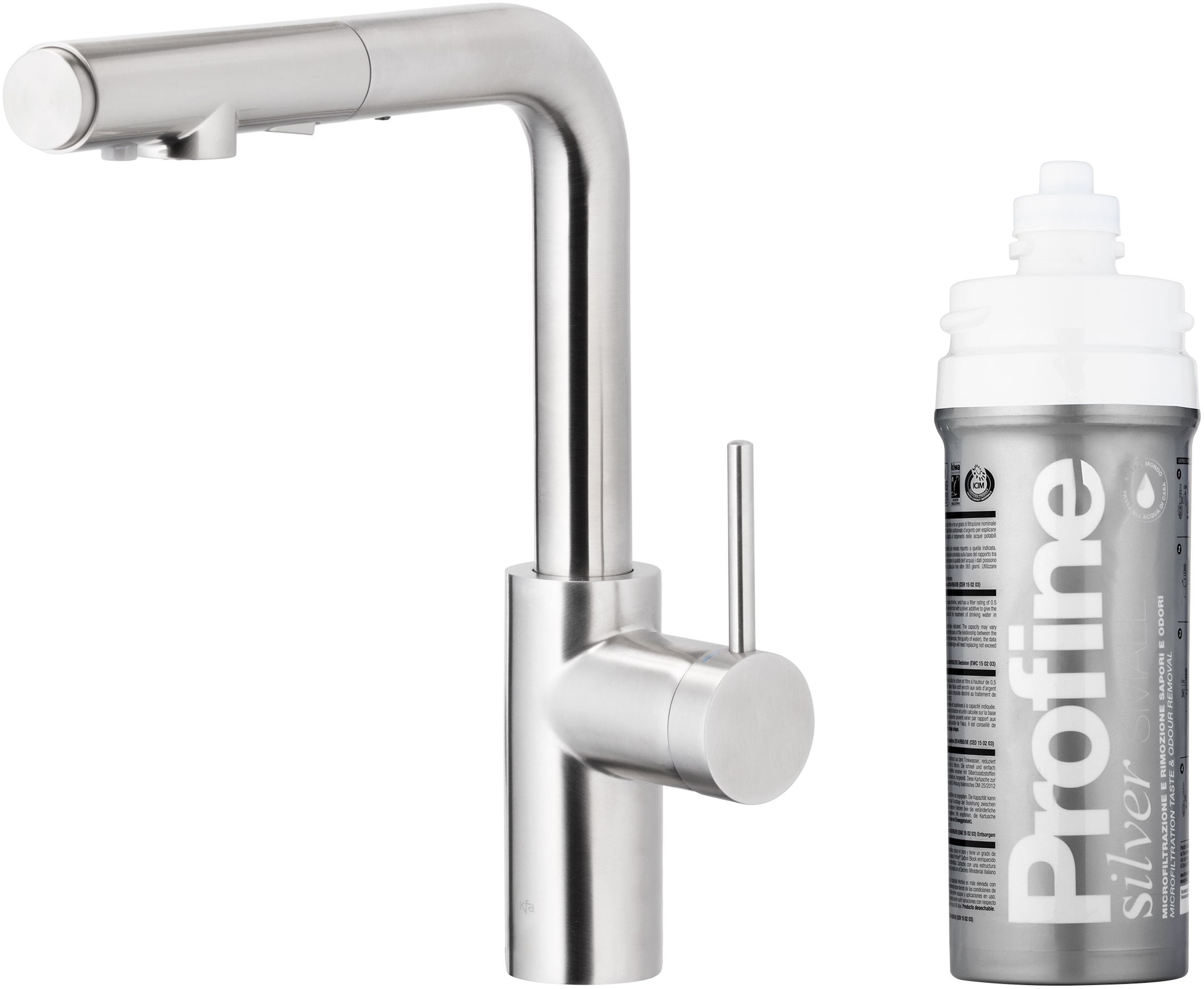 Darmowa Dostawa - Bateria kuchenna z filtrem stojąca inox KFA Armatura Duero Pure Basic 662311422