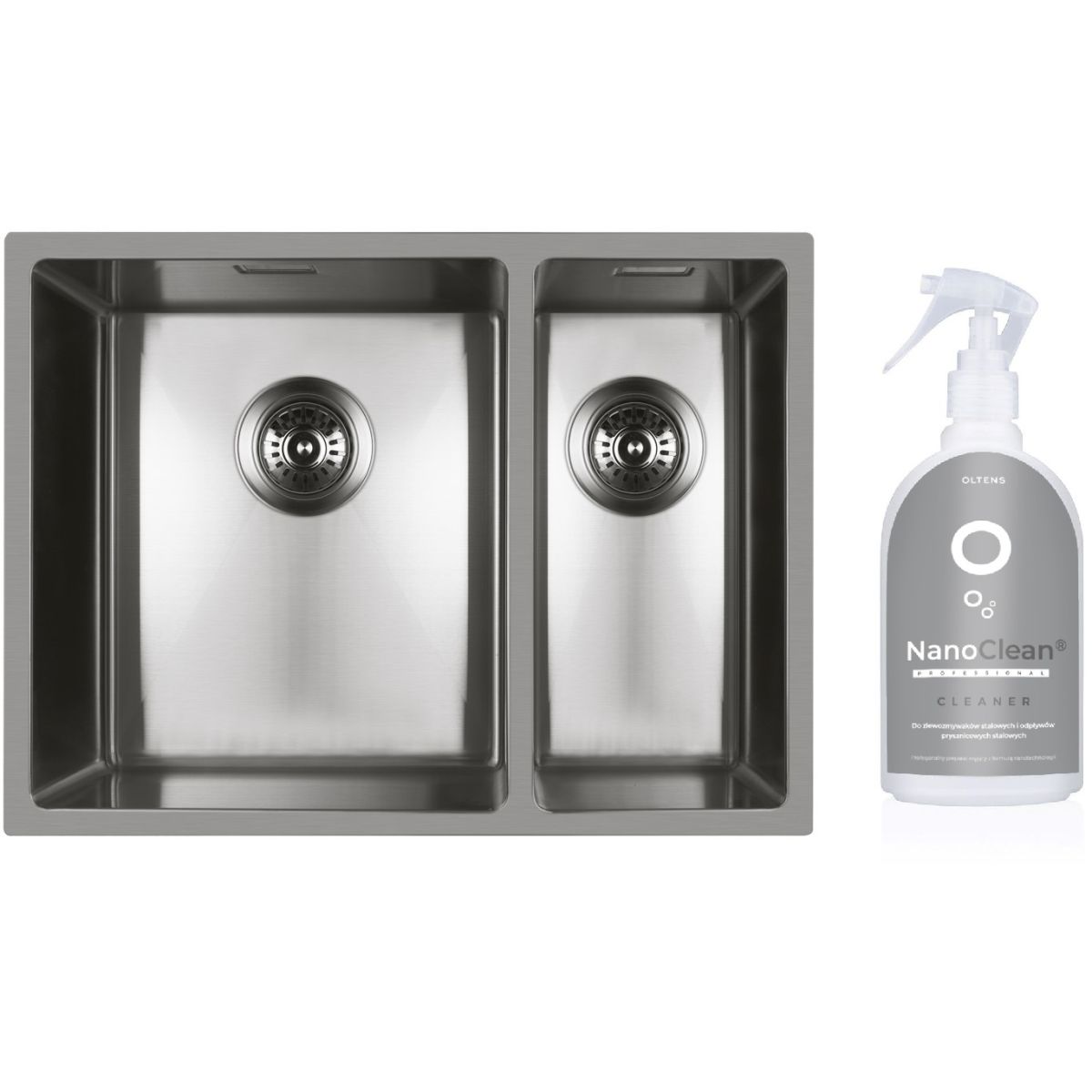 Darmowa Dostawa - Zlewozmywak stalowy z płynem do czyszczenia 58x44 cm stal Oltens Stalvask abset6941