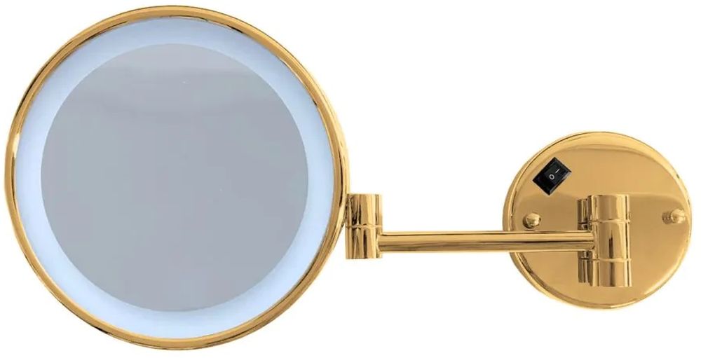 Darmowa Dostawa - Lusterko kosmetyczne 22.5x20 cm okrągłe z oświetleniem złoty Stella 2200730G