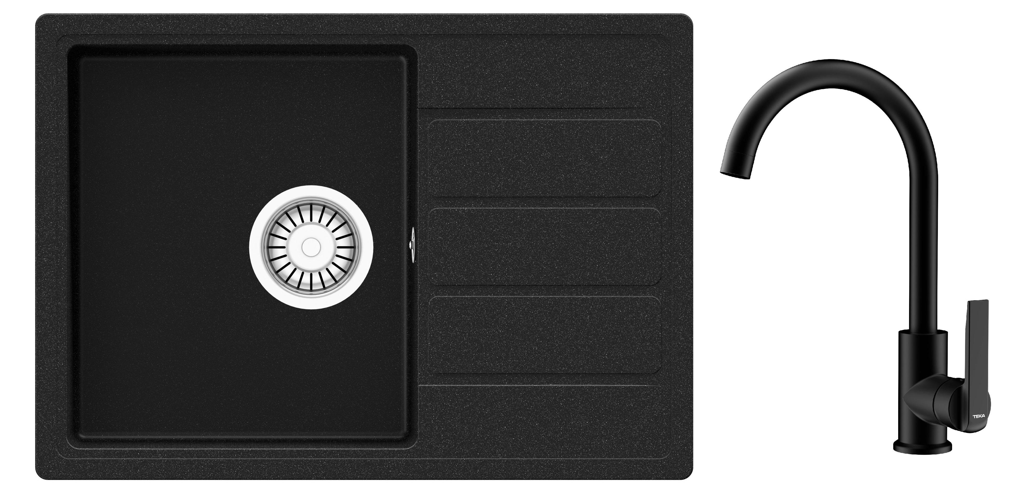 Darmowa Dostawa - Zlewozmywak z baterią onyx/czarny Teka Comfor TQ abset11173