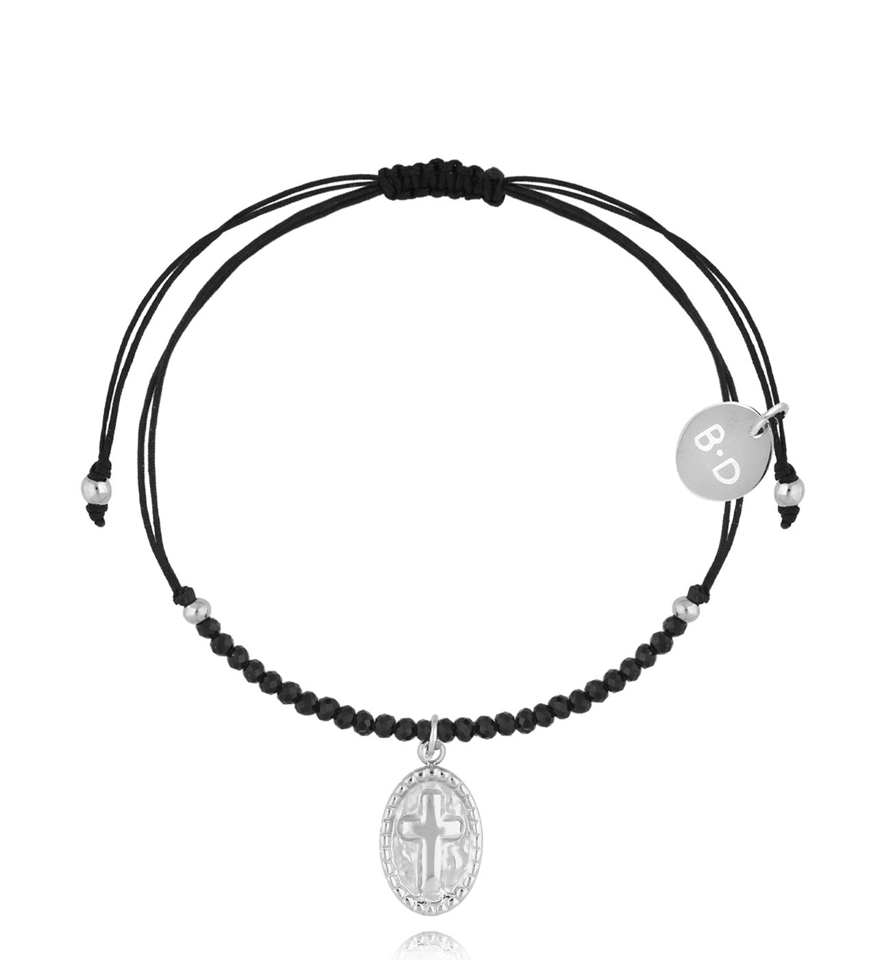 Bransoletka z turmalinami i srebrnym medalikiem Feliz BMT0229 - By Dziubeka