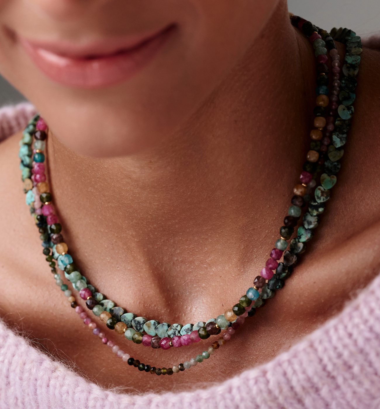 Zestaw naszyjników z naturalnych kamieni ZN0168