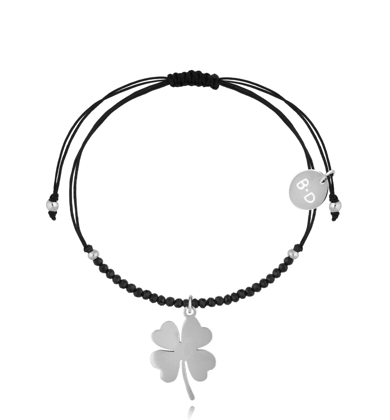 Bransoletka z turmalinami i srebrną koniczynką Successo BMT0115 - By Dziubeka