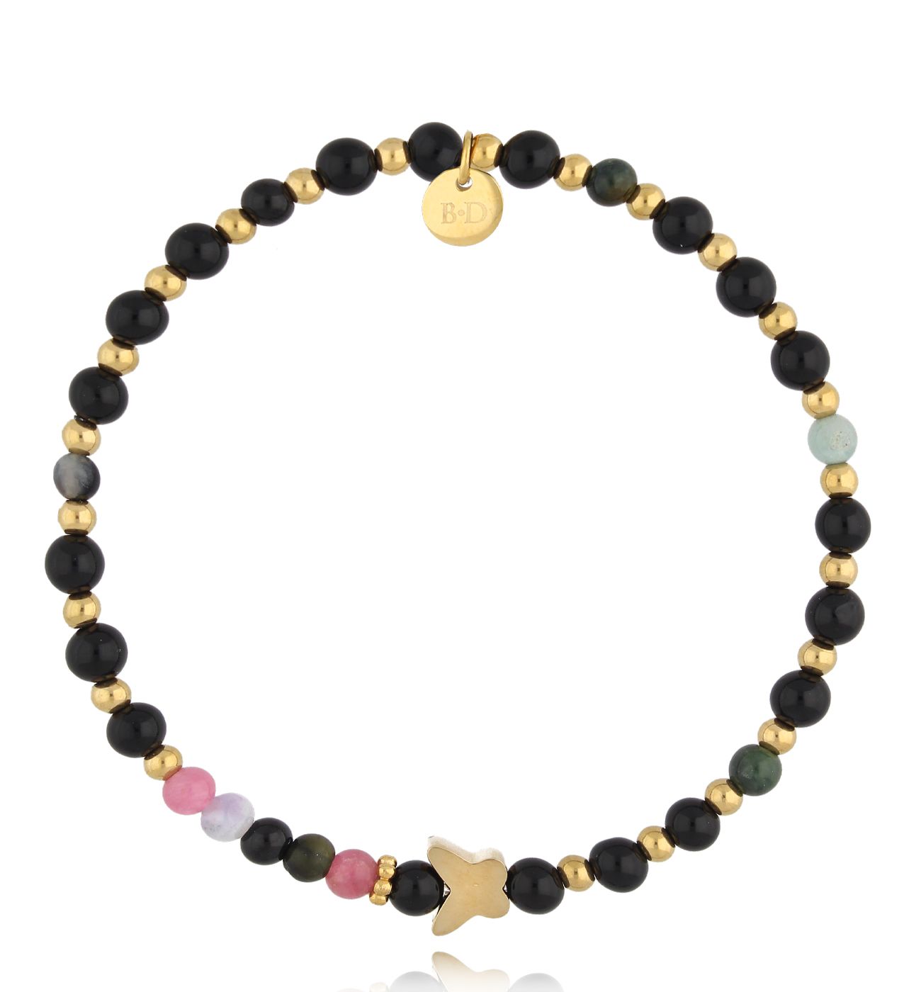 Bransoletka czarna z agatami i turmalinami Black Magic - By Dziubeka