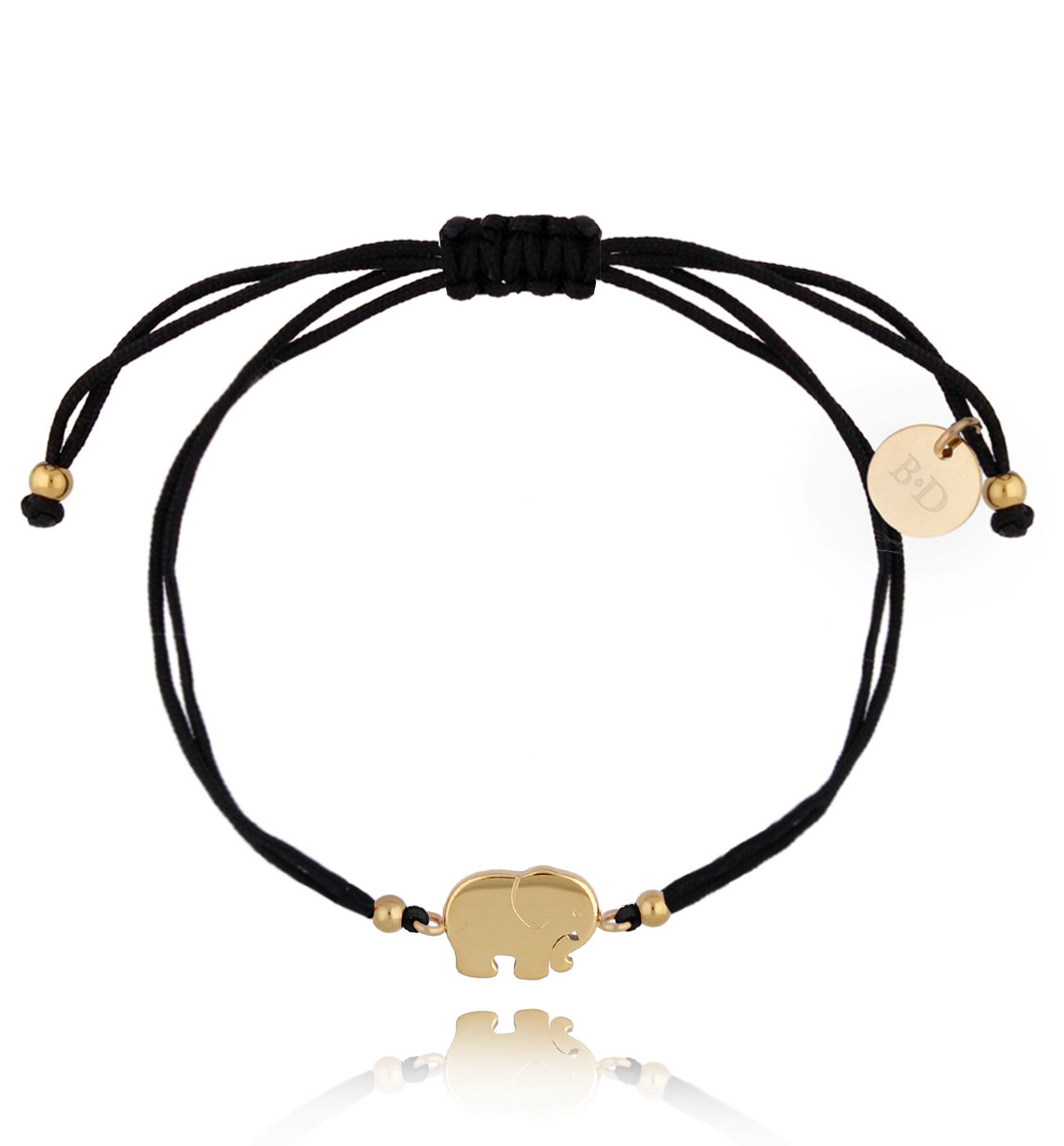 Bransoletka czarno-złota ze słonikiem Memory BGL0589