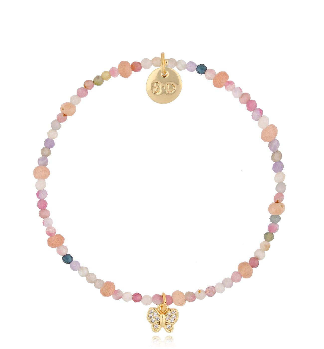 Bransoletka z turmalinami i motylkiem Papilio BTW2065