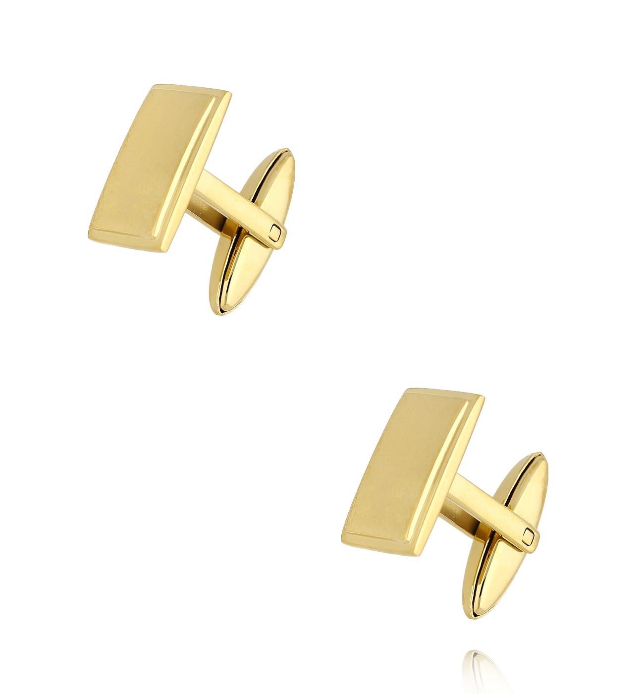 Spinki do mankietów złote prostokątne gładkie SMITC0012