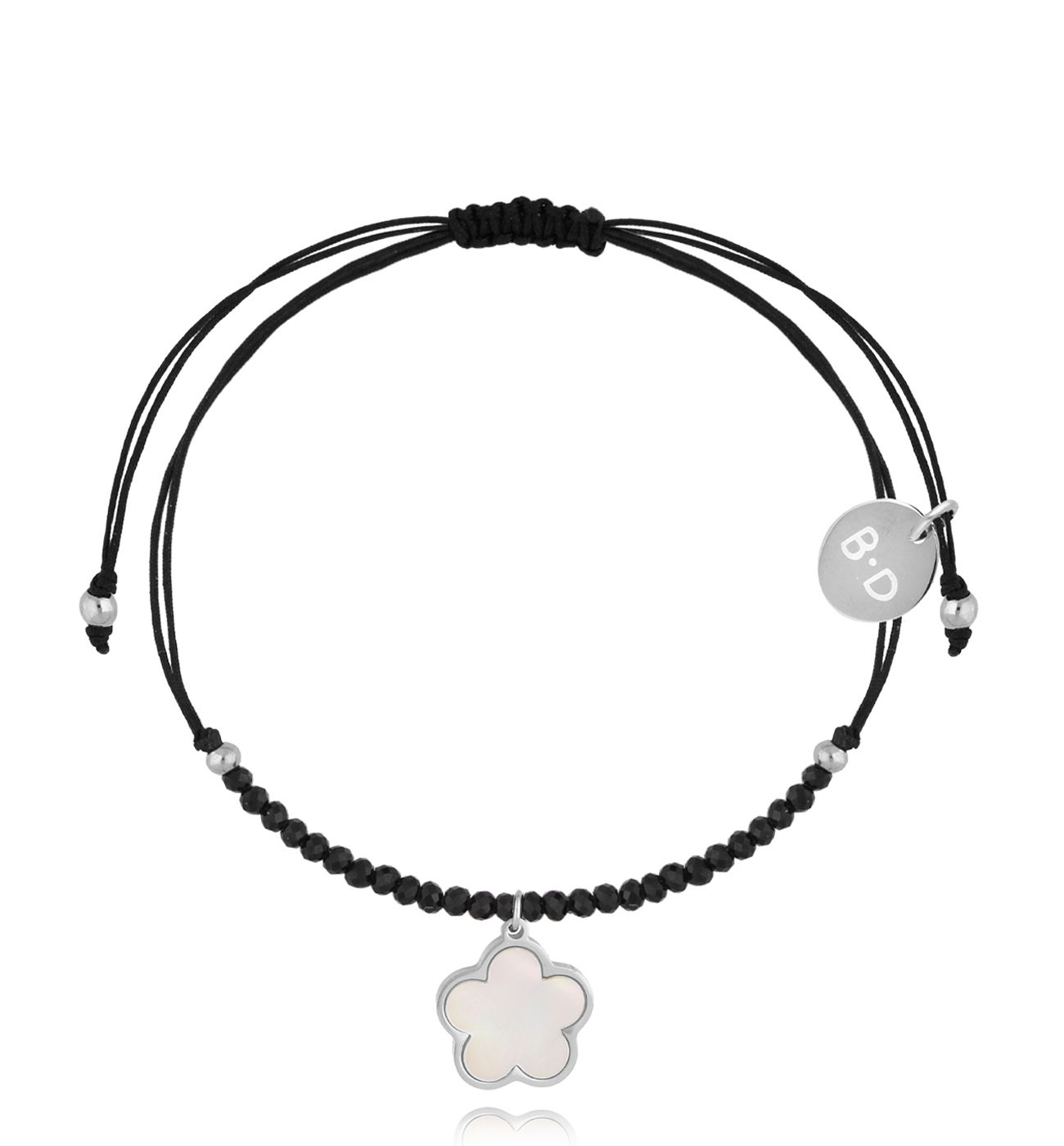 Bransoletka z turmalinami i srebrnym kwiatuszkiem Feliz BMT0241