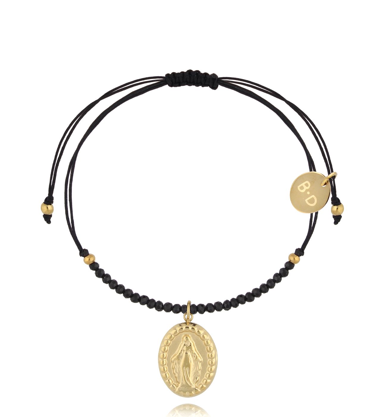 Bransoletka z turmalinami i złotym medalikiem Successo BMT0094 - By Dziubeka