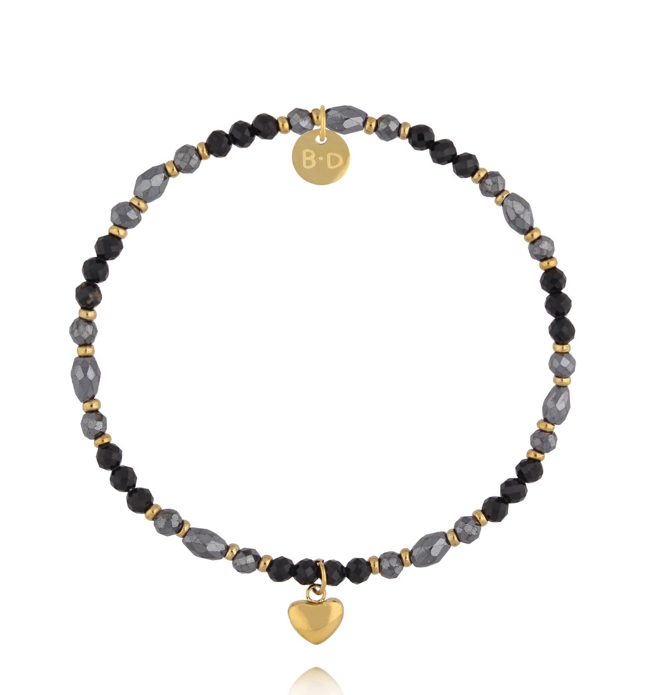 Bransoletka z turmalinami i hematytami - By Dziubeka