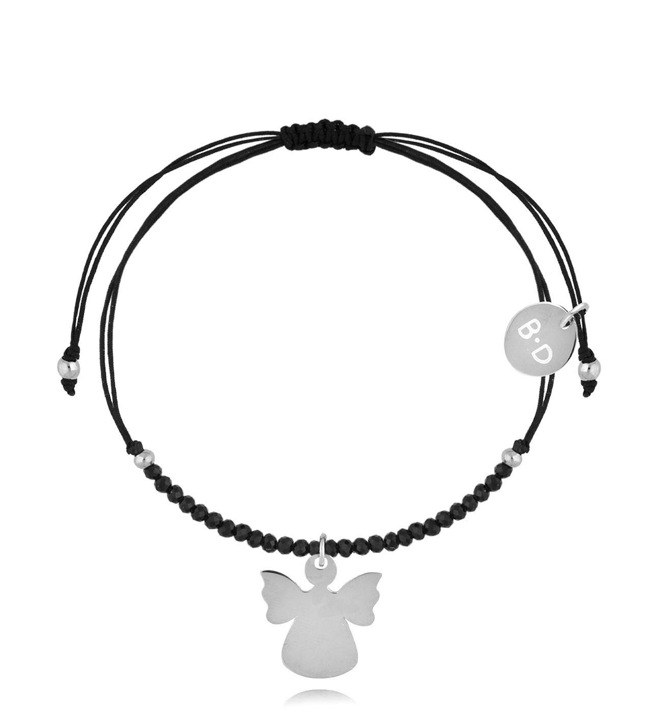 Bransoletka z turmalinami i srebrnym aniołkiem Successo BMT0107