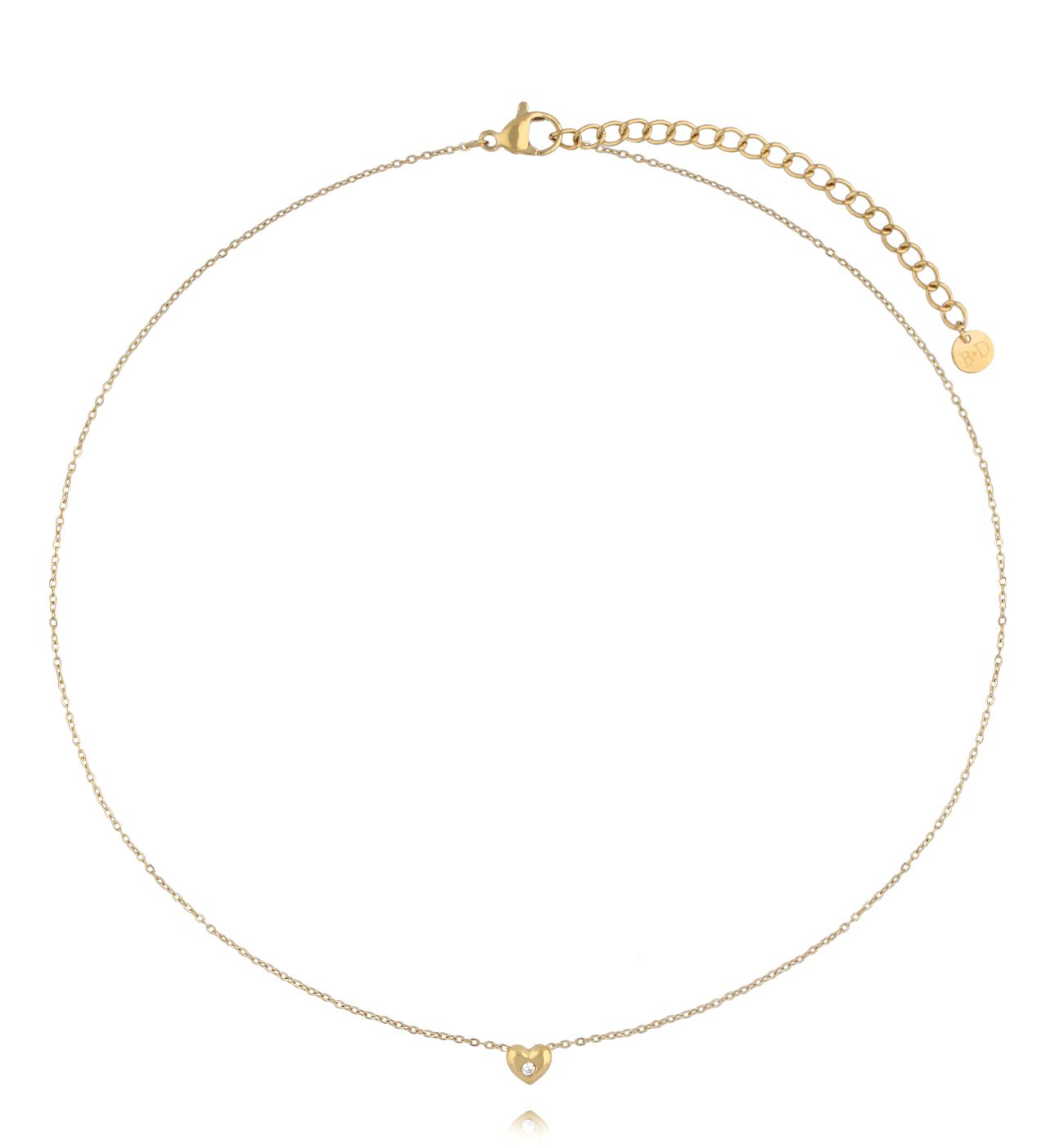 Naszyjnik z mini sercem złoty dla córki NSY0763 - By Dziubeka