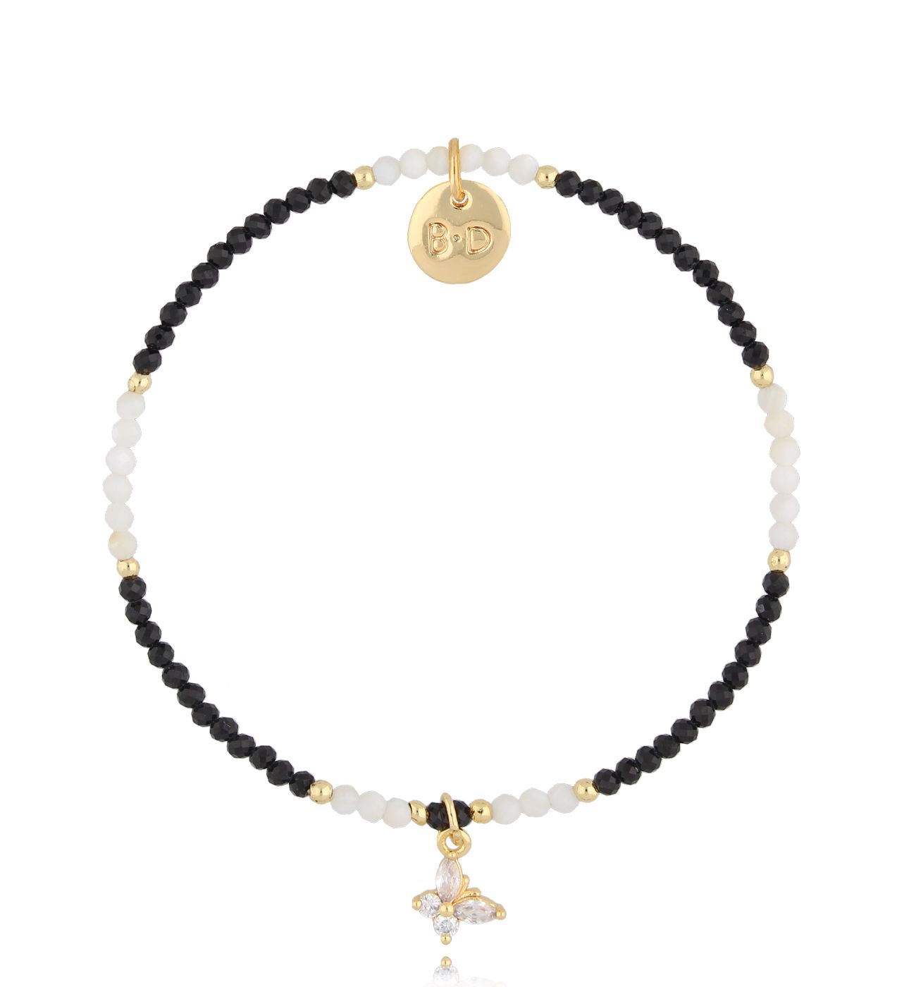 Bransoletka z turmalinami i motylkiem Cimarron - By Dziubeka