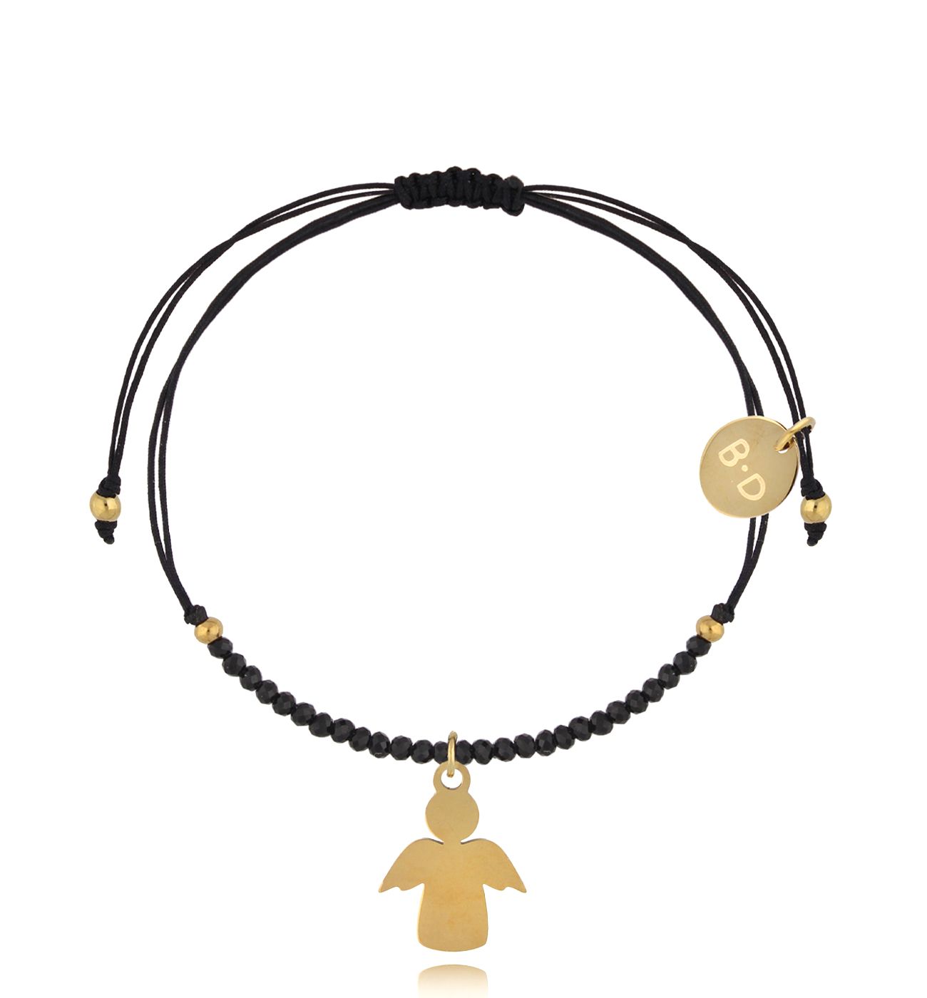 Bransoletka z turmalinami i złotym aniołkiem Successo BMT0122