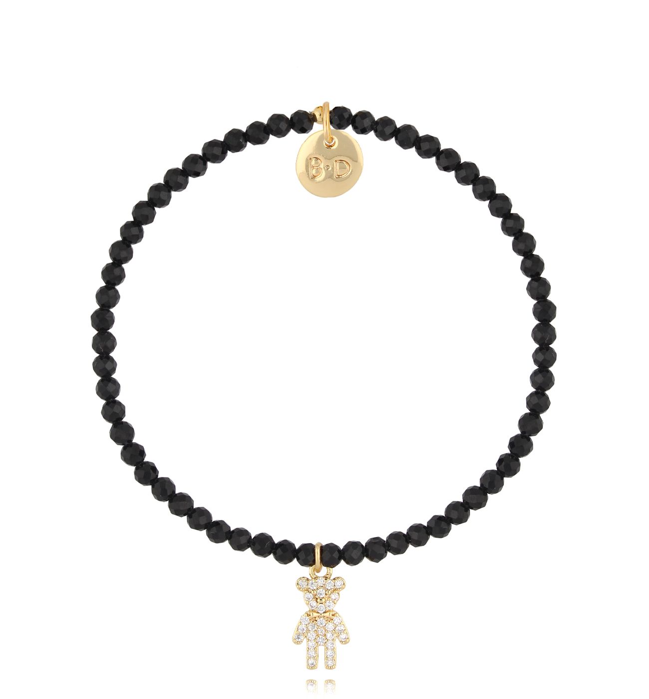 Bransoletka czarna z turmalinami Gold Bear BTW2216