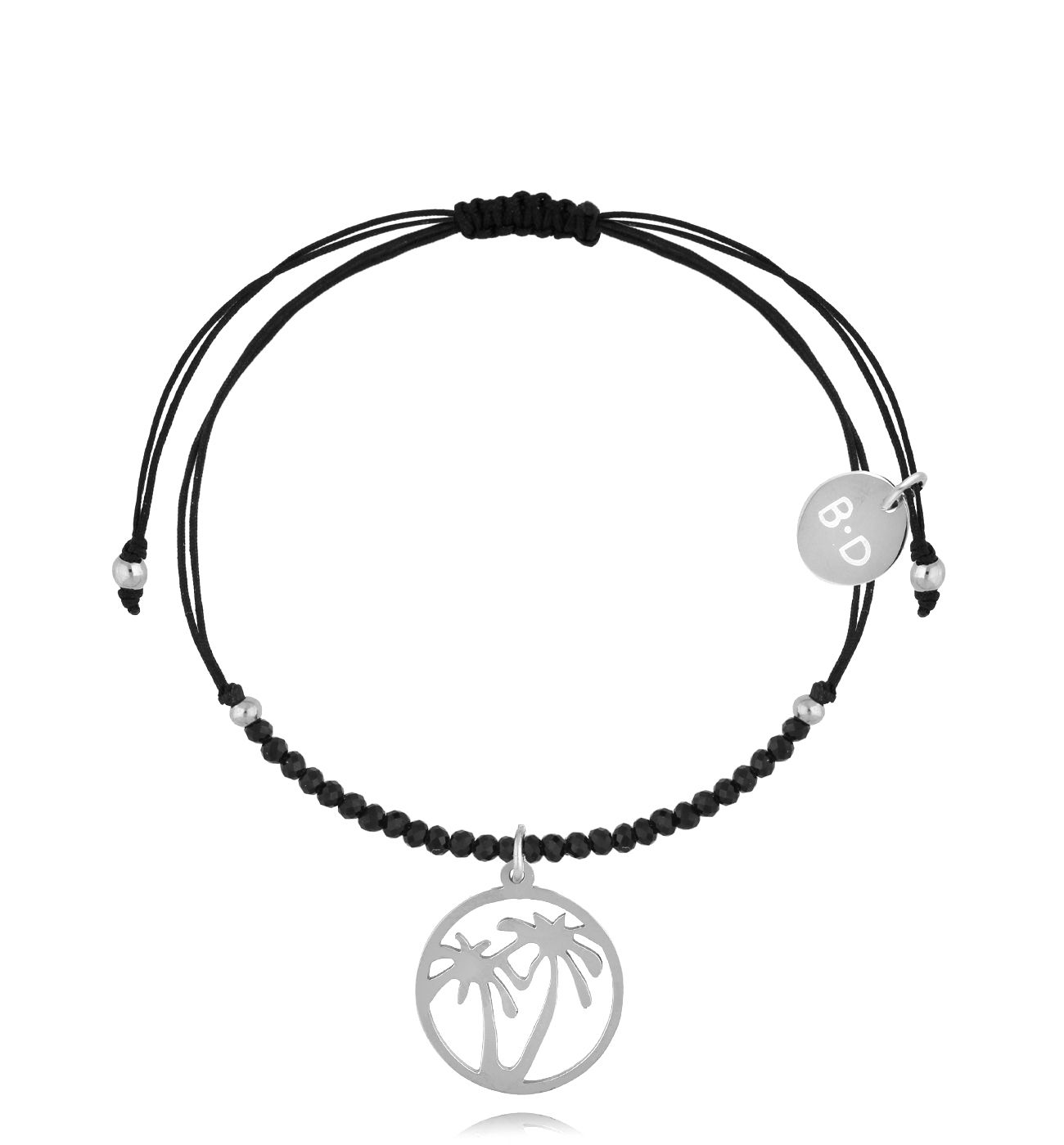 Bransoletka z turmalinami i srebrnymi palmami Successo BMT0095 - By Dziubeka