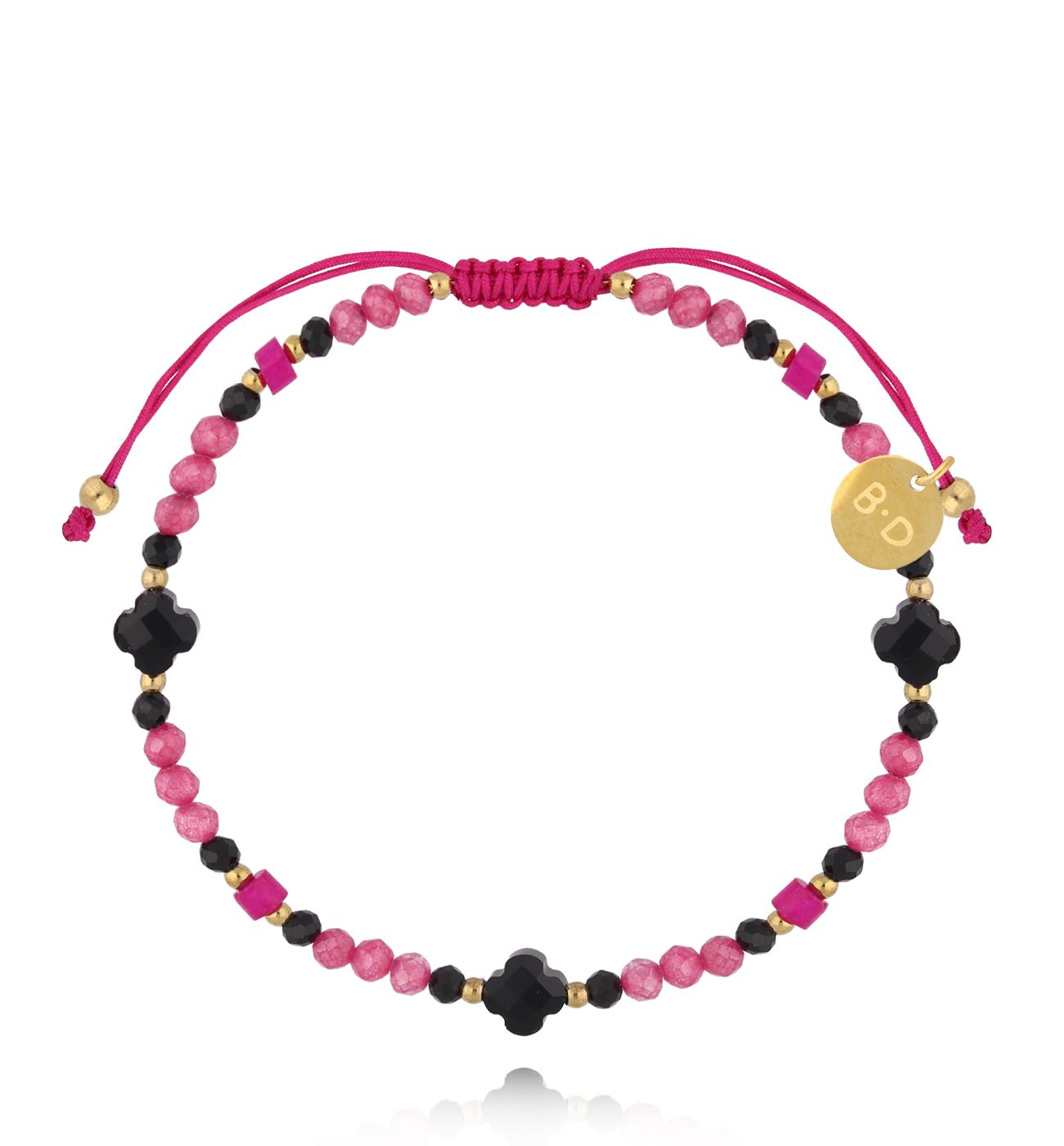 Bransoletka fuksjowa z turmalinami BMT0310