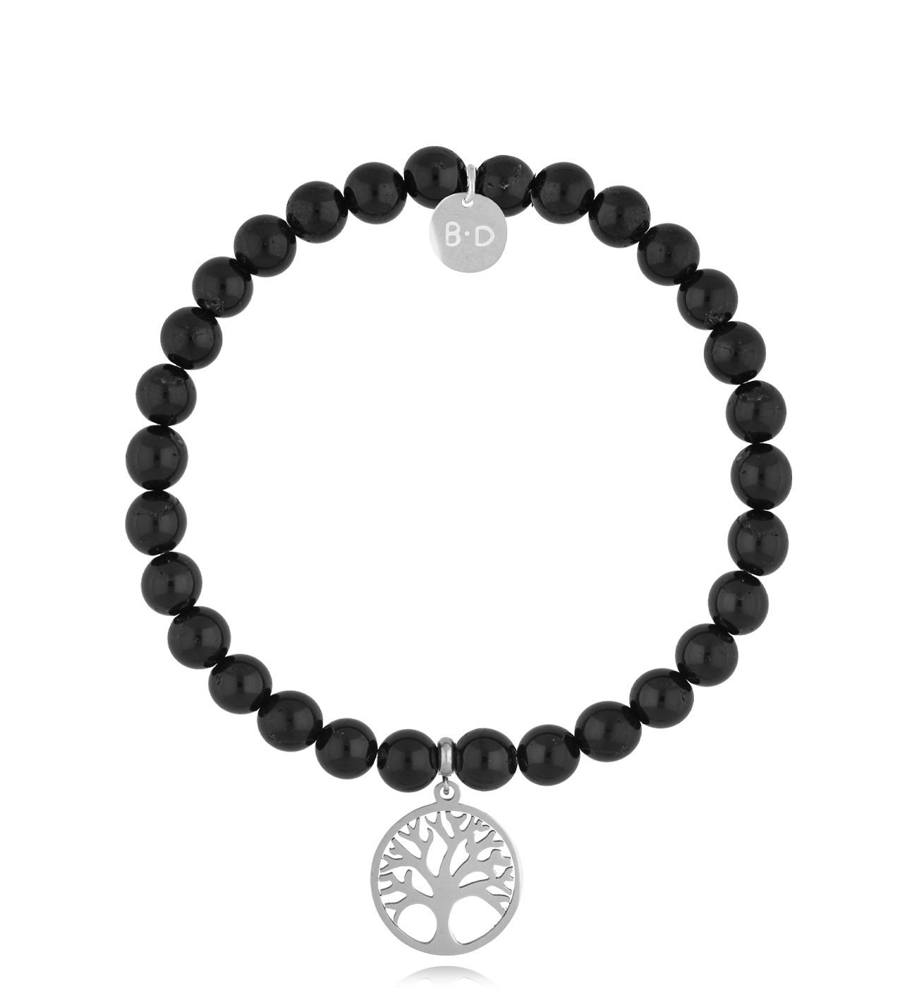 Bransoletka czarna z turmalinami i drzewkiem Astrid BTW2391