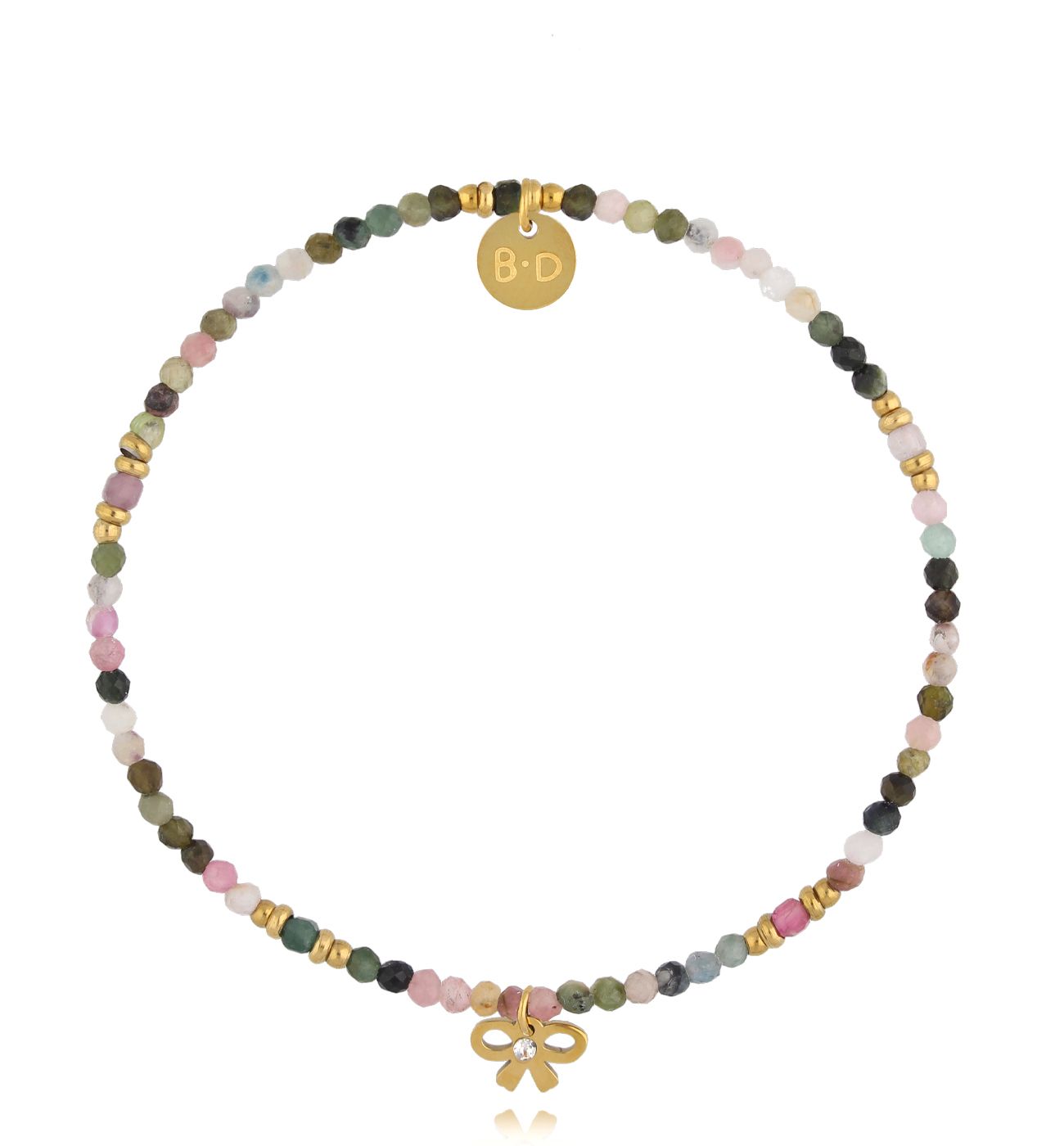 Bransoletka z turmalinami i kokardką BTW3303