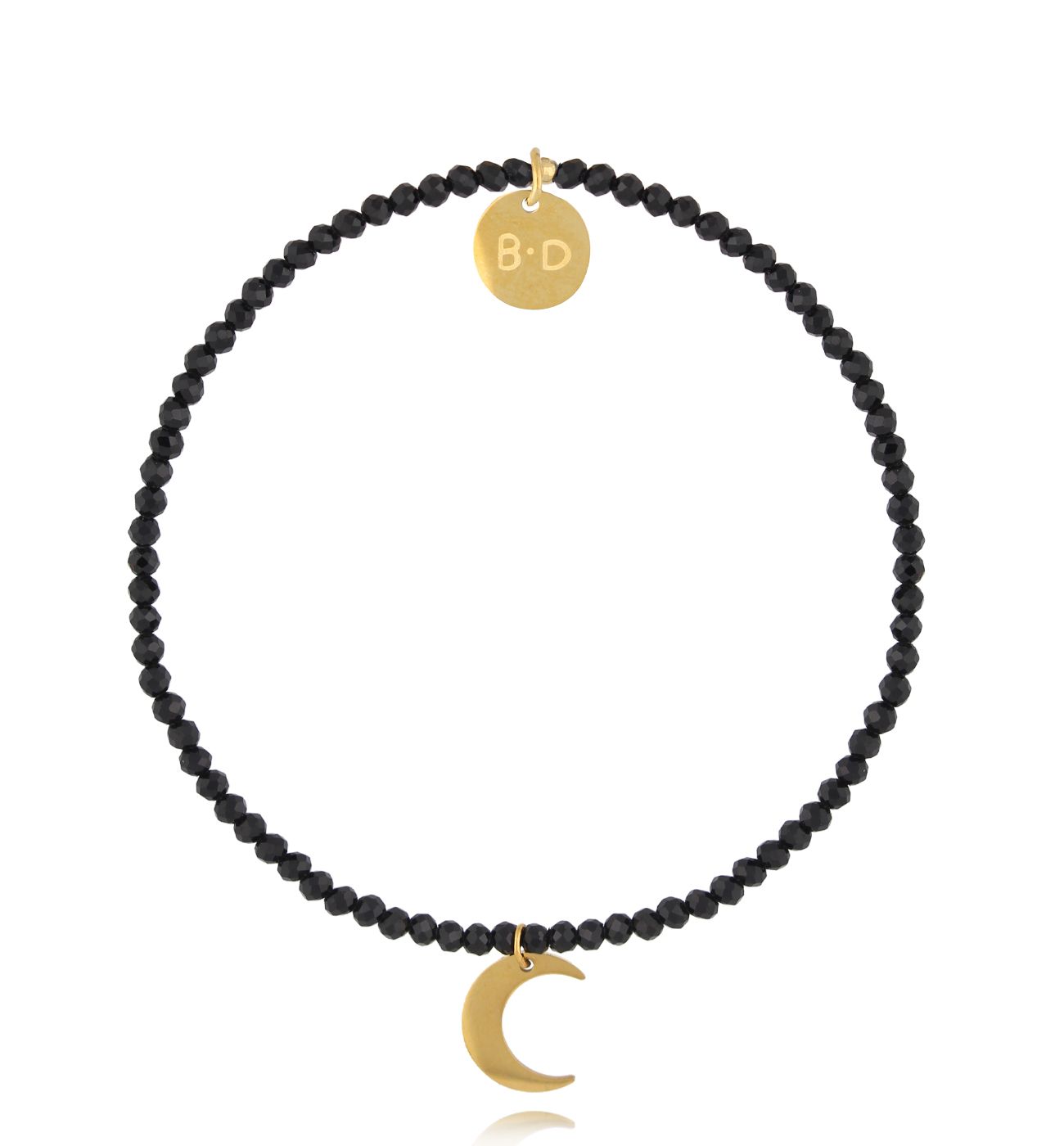 Bransoletka z czarnymi turmalinami i księżycem Nightfall Grace BTW2898