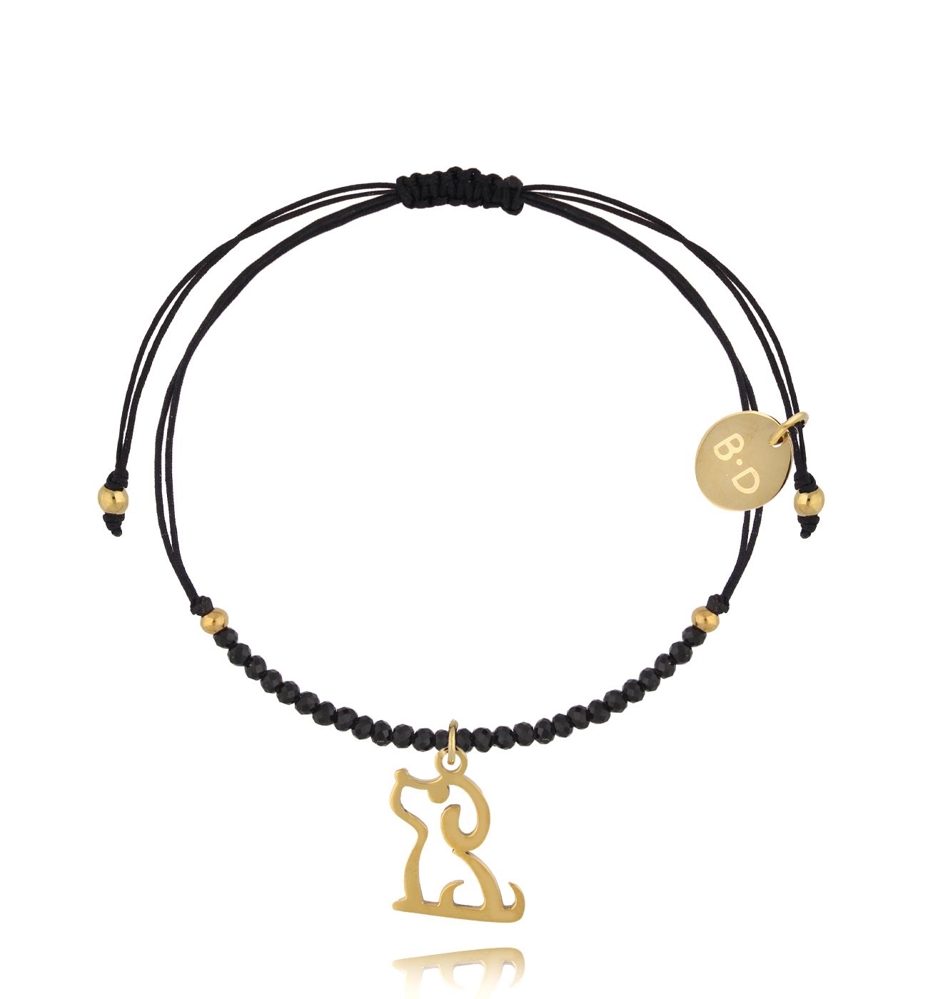 Bransoletka z turmalinami i złotym pieskiem Successo BMT0100 - By Dziubeka